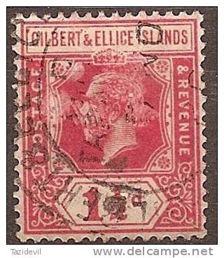 GILBERT AND ELLICE ISLANDS - 1924 1&frac12;d King George V. Scott 29. Used - Gilbert- En Ellice-eilanden (...-1979)