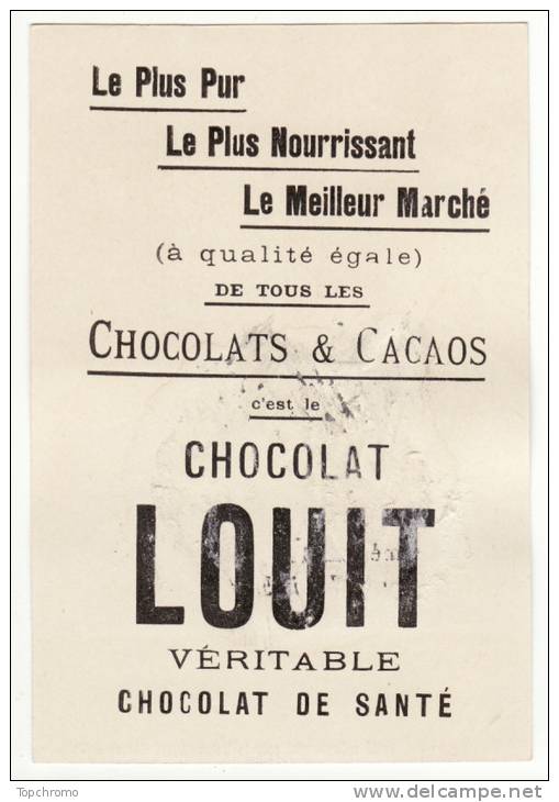 CHROMO Chocolat Louit Humour Couple "Hé Bien Moi Je Le Pleure Votre Premier Mari...." - Louit