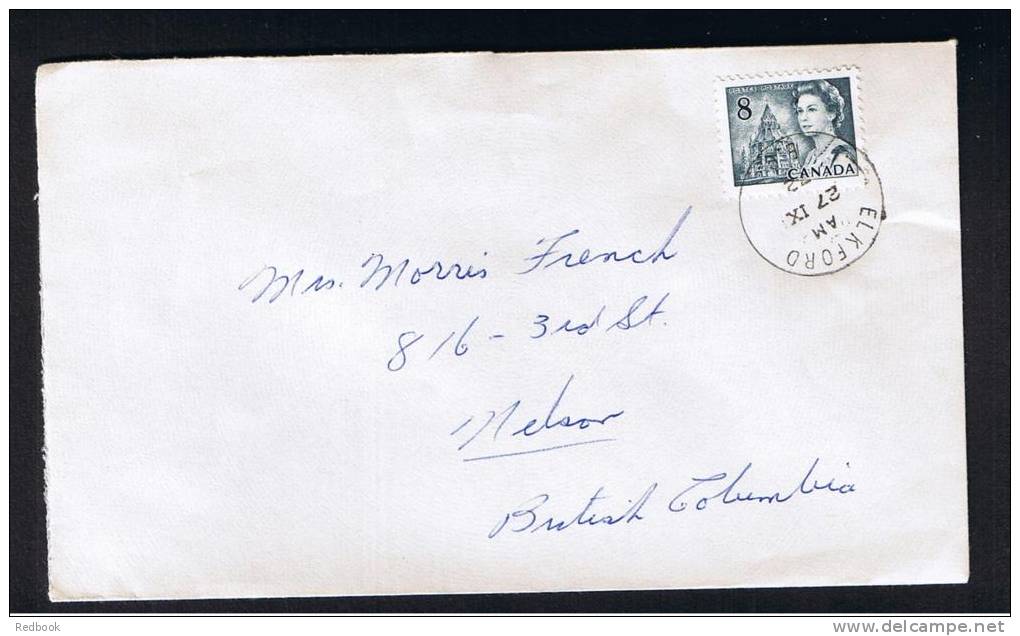 RB 859 - Canada 1972 Cover Elkford B.C. 8c Rate To Nelson - Briefe U. Dokumente