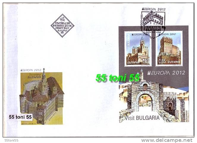 BULGARIA / BULGARIEN  2012 Europa &ndash; Visit Bulgaria 2v.+S/S- 2 FDC - FDC