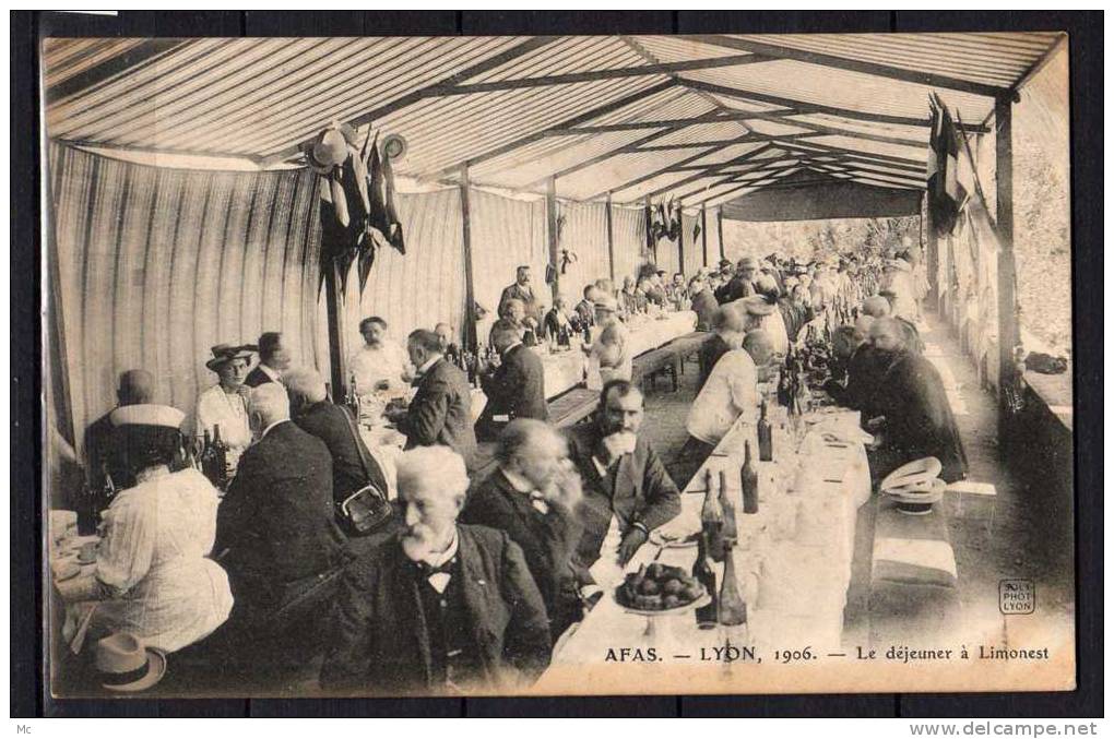 69 - Afas - Lyon - 1906 - Le Déjeuner à Limonest - Sous Chapiteau - RARE ! - Autres & Non Classés