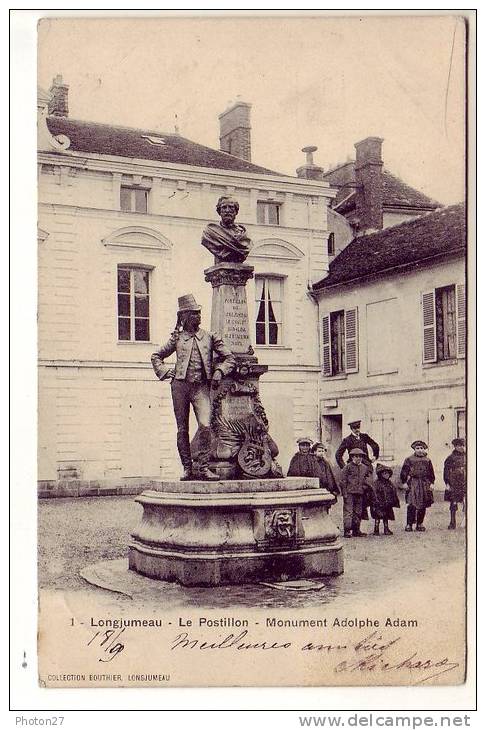 Longjumeau - Le Postillon, Monument Adolphe Adam (enfants Et Personnages Autour) - Longjumeau