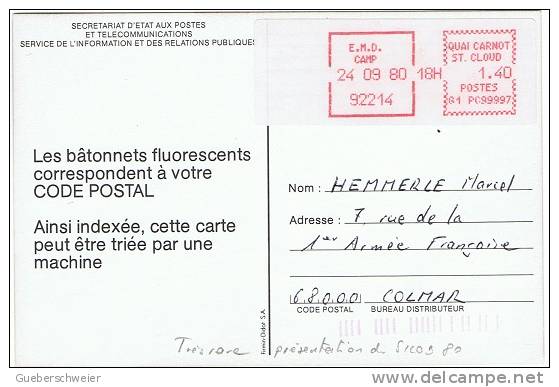 E.M.D. CAMP 1980 Essai D´une Machine De Distributeur De La Poste Au SICOB 1980 - Documents De La Poste