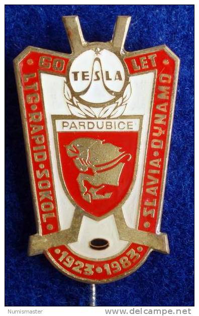 TESLA , PARDUBICE , HOCKEY CLUB 1960-1991 , CSSR , ANIVERSARY 60 YEARS 1923-1983, PIN # 1 - Sports D'hiver