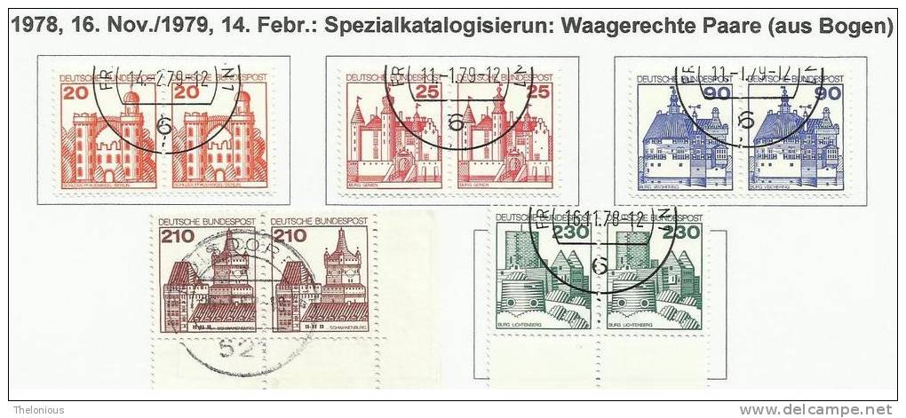 # 1978-1979 Germania Federale - Usato / Used - N. Michel 995-999 Waagerechte Paare - Used Stamps