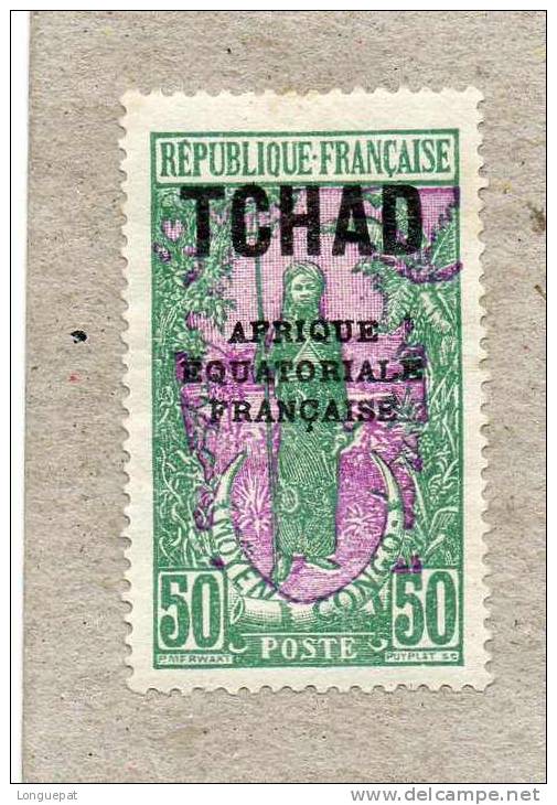 TCHAD : Type Du Congo De 1907-17, Surchargé "Tchad" En 1922 Et "AFRIQUE EQUATORIALE FRANCAISE" En 1925-  Femme Bakalois - Nuovi