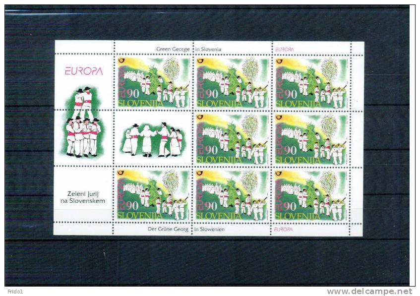 Slowenien / Slovenia Jahr / Year 1998 Michel 225 Europa Cept Kleinbogen Postfrisch / Sheet Unmounted Mint - 1998