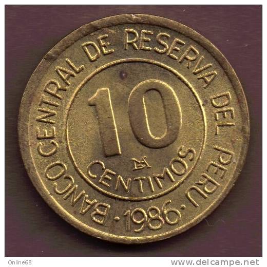 PERU 10 CENTIMOS  1986 ALMIRANTE  M.GRAU - Perú