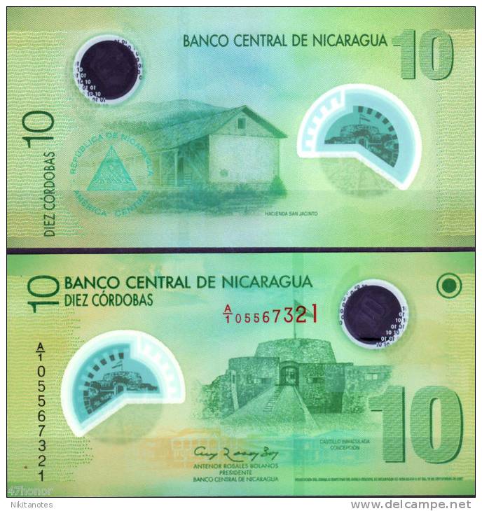 Nicaragua 2009 - 10 Cordobas Polymer Banknote UNC - Nicaragua