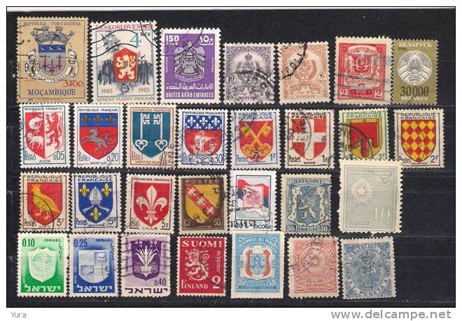 Lot 123 Coat Of Arms Small Collection  3 Scans   75 Different MNH, Used - Stamps