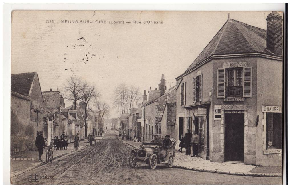 MEUNG SUR LOIRE.  RUE D'ORLEANS.  AUTOMOBILE  BEAU PLAN - Otros & Sin Clasificación