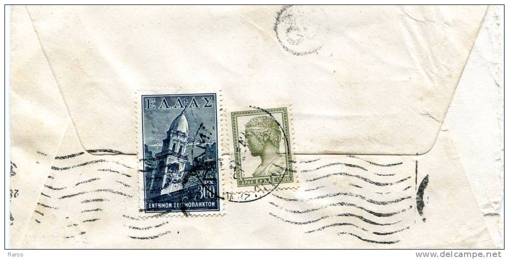 Greece- Cover Posted From Lamia [canc. 27.?.1954] To Athens - Maximum Cards & Covers