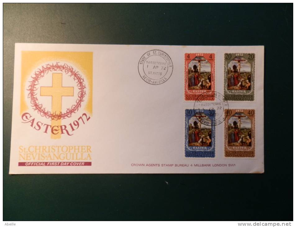 A0001   FDC  EASTER  1972  ST. CHRISTOPHER ... - Easter