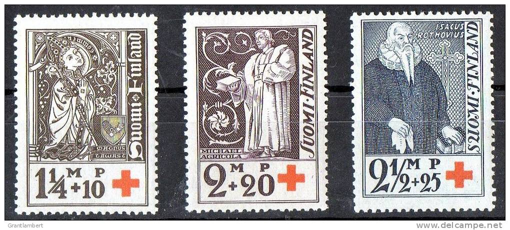 Finland 1933 Red Cross Set Of 3 MH  SG 296-298 - Unused Stamps