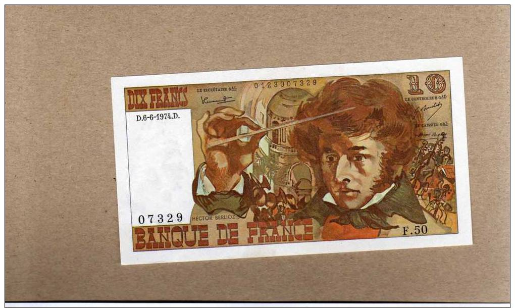 10 Francs Berlioz  6/6/1974 - 10 F 1972-1978 ''Berlioz''