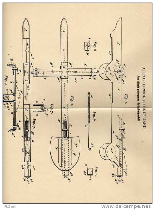 Original Patentschrift - A. Fenwick In Sunderland , 1901 , Rollschuhgestell , Rollschuhe , Schlittschuhe !!! - Antikspielzeug