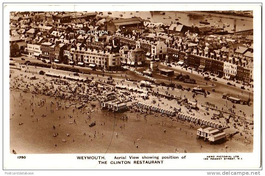 Weymouth - Aerial View Showing Position Of The Clinton Restaurant - & Air View - Weymouth