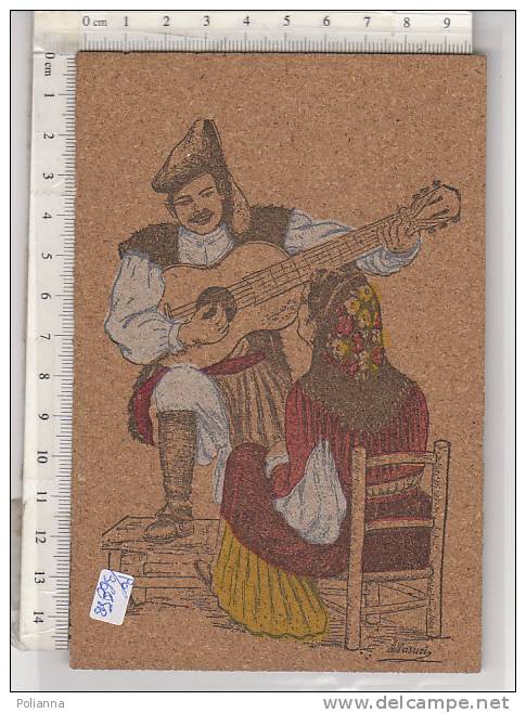 PO3685B# CARTOLINA SUGHERO - COSTUMI SARDI - CALANGIANUS SASSARI - CHITARRA  No VG - Altri & Non Classificati