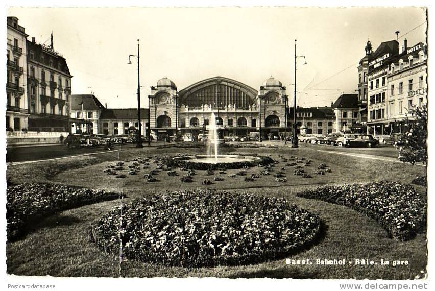 Basel Bahnhof Bale La Gare - & Old Cars, Railway Station - Andere & Zonder Classificatie