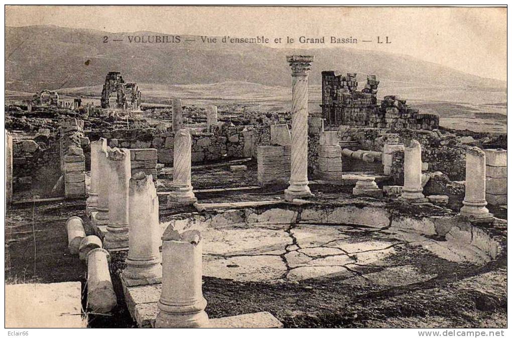 VOLUBILIS     -Vue D'ensemble Et Le Grand Bassin  Cpa   Année 1927  EDIT  LEVY - Otros & Sin Clasificación