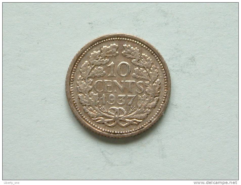 1937 - 10 CENT ( Silver ) KM 163 ( Uncleaned - For Grade, Please See Photo ) ! - 10 Cent