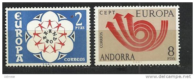 ANDORRA 1973 - EUROPA - CPL. SET - MNH MINT NEUF - 1973