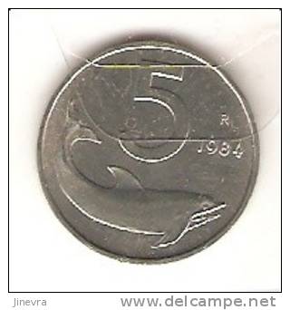 ITALY 5 LIRE 1984 PICK KM92 UNC - 5 Liras