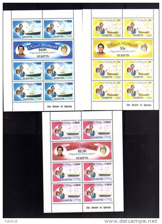 ST. KITTS 198ROYAL WEDDING SOUVENIR SHEET - NOZZE REALI IN FOGLIETTO MNH - St.Kitts En Nevis ( 1983-...)