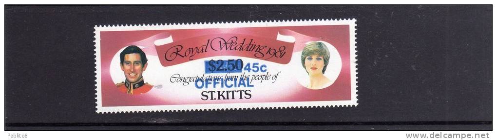 ST. KITTS 1983 OFFICIAL ROYAL WEDDING 45 C MNH - St.Kitts Y Nevis ( 1983-...)