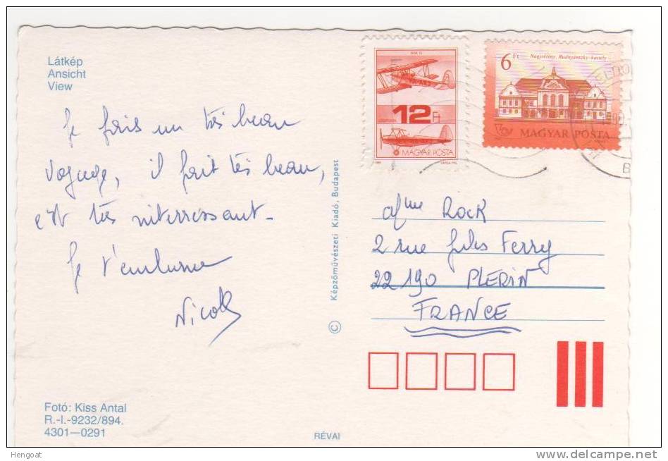 2 Beaux  Timbres  / Carte , Postcard De 1990  Pour La France - Brieven En Documenten