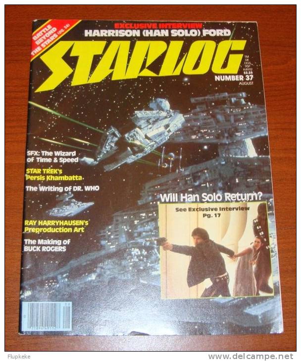 Starlog 37 August 1980 Star Wars Exclusive Interview Harrison Han Solo Ford - Entertainment