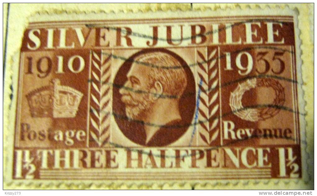 Great Britain 1935 King George V Silver Jubilee 1.5d - Used - Oblitérés