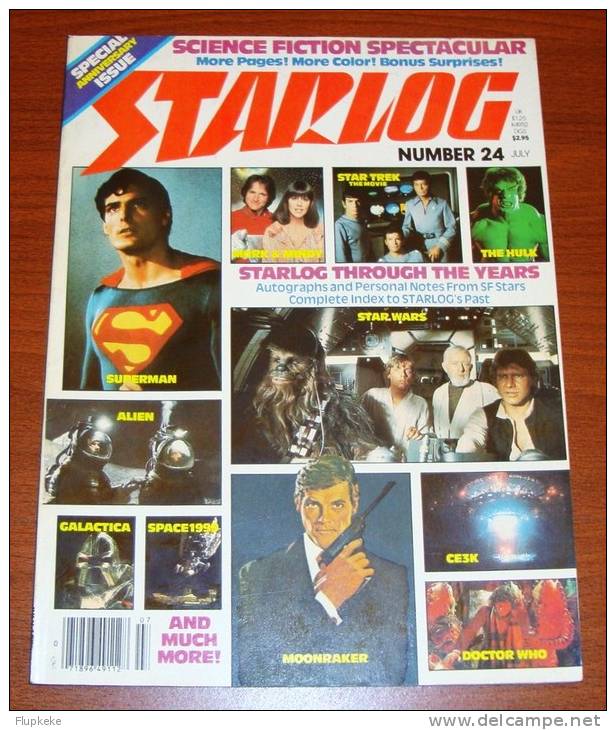 Starlog 24 July 1979 Special Anniversary Issue Superman Alien Galactica Space 1999 Star Wars - Entretenimiento