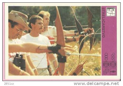 SPORT CARD No 208 - ARCHERY, Yugoslavia, 1981., 10 X 15 Cm - Archery