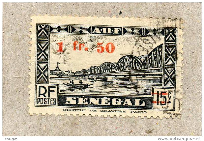 SENEGAL : Pont Faidherbe : Timbre De 1935, Surchargé D´une Nouvelle Valeur. - Gebruikt