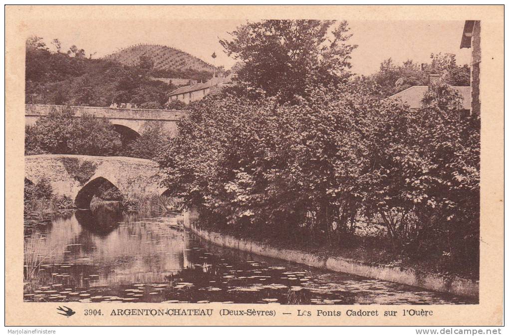 Dép. 79 - ARGENTON-CHATEAU. - Les Ponts Cadoret Sur L'Ouère. Ed. F. Girardeau N° 3904 Voyagée 1951 - Argenton Chateau