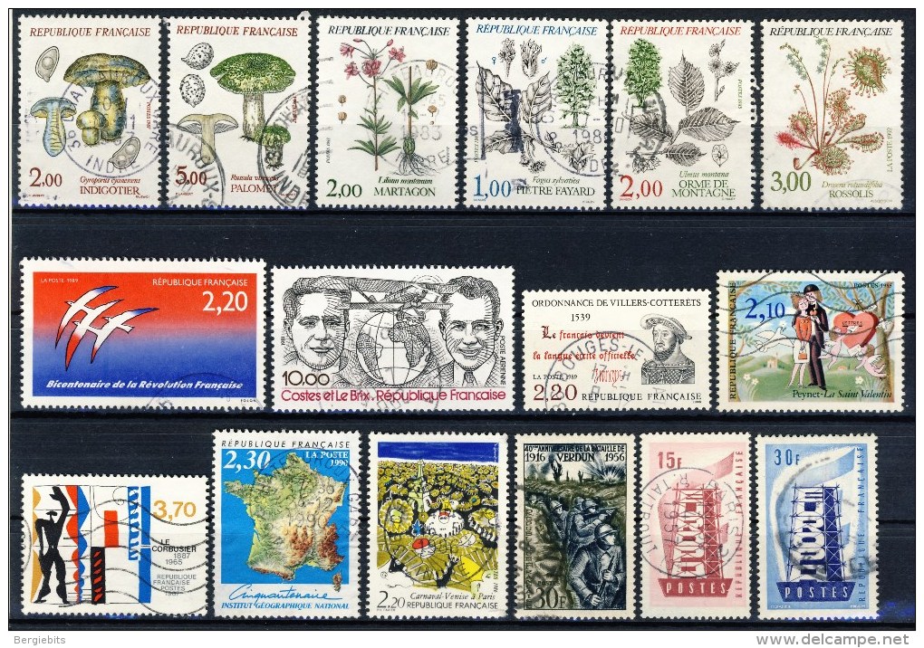 France Small Collection Of 16 Commemorative Stamps VF Used - Collections