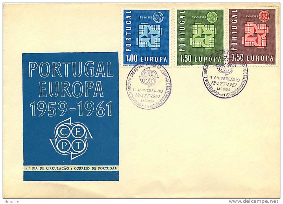 1961  Europa     Non Adressé - FDC