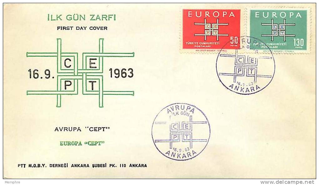 1963  Europa CEPT   Non Adressé - FDC