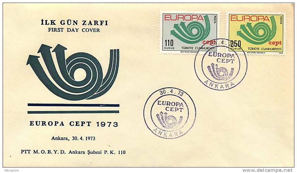 1973  Europa CEPT   Non Adressé - FDC