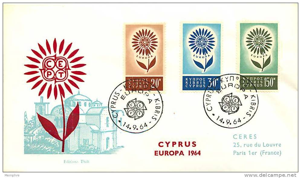 1964   Europa CEPT   FDC  Non Adressé - Brieven En Documenten