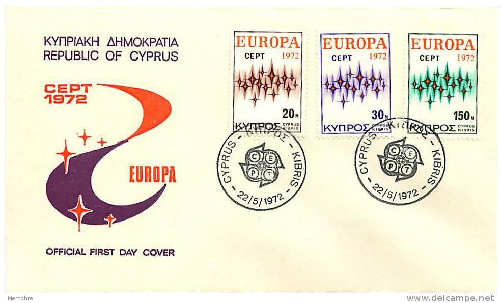 1972   Europa CEPT   FDC  Non Adressé - Cartas