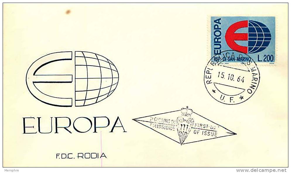 1964  Europa CEPT   FDC  Non Adressé - FDC