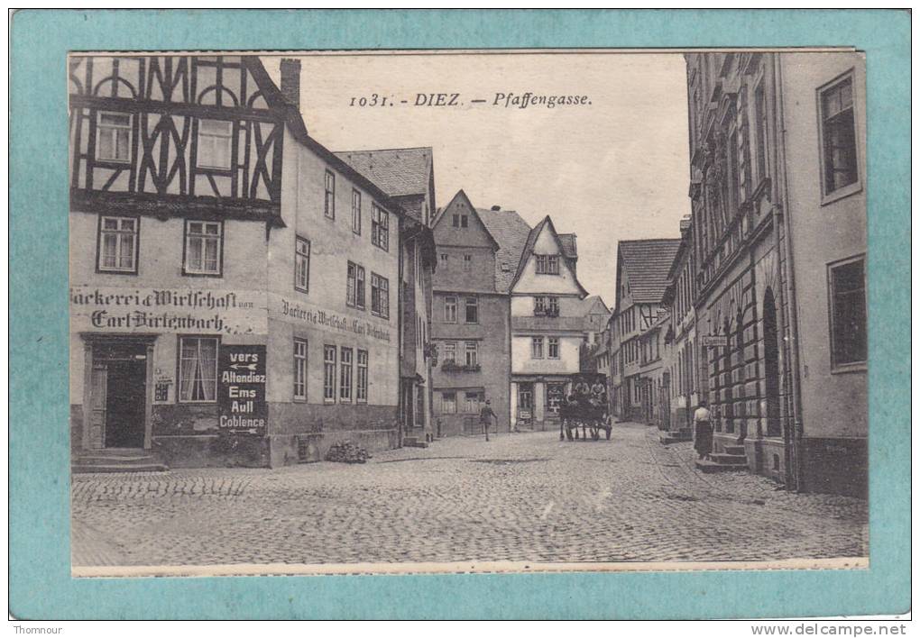 DIEZ.  -  Pfaffengasse.    -  BELLE  CARTE  ANIMEE - - Diez