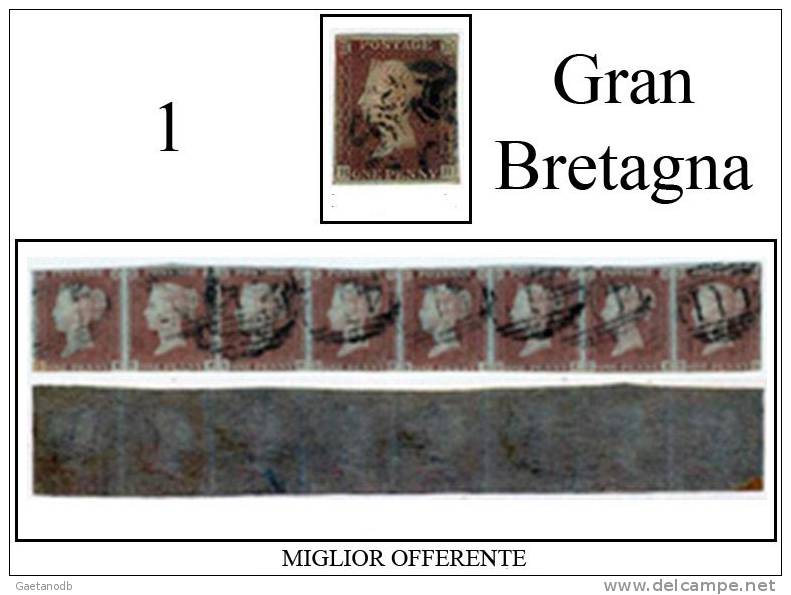 Gran-Bretagna-0001-Issue 1841 (o) Used-unmarked-single And Strip Of 8 Values- Quality And Price At Your Discretion. - Usados