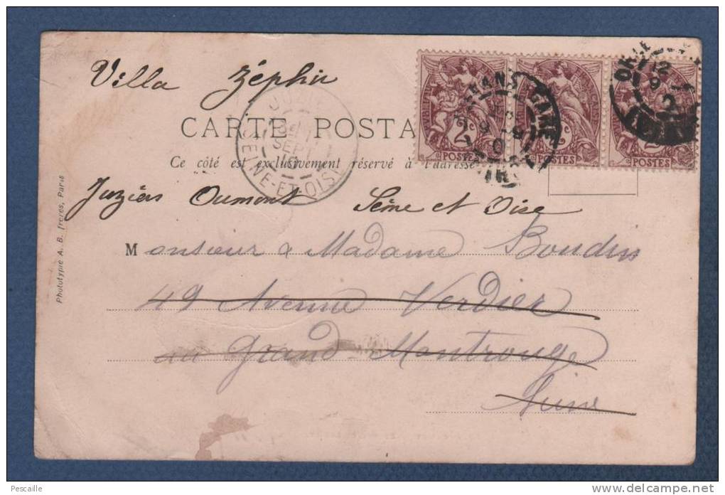 45 LOIRET - CP OLIVET - SOURCE DU LOIRET - N°49 R.M. ORLEANS - CIRCULEE EN 1910 TIMBRES TYPE BLANC - Autres & Non Classés