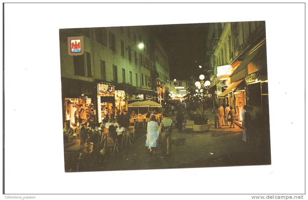 CP, 06, Nice, Zone Piétonne La Nuit, Vierge - Nice Bij Nacht