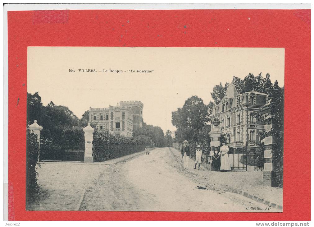 14 VILLERS Sur MER Cpa Animée Le Donjon La Roseraie      104 Coll AD - Villers Sur Mer