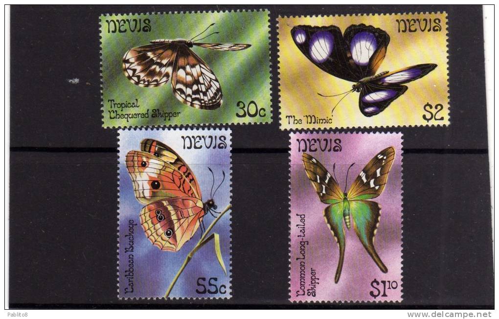 NEVIS 1981 BUTTERFLIES MNH FARFALLE - St.Kitts Y Nevis ( 1983-...)