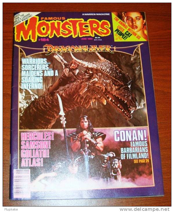 Famous Monsters 184 June 1982 Dragonslayer Conan The Barbarian Hercules Samson Atlas - Entretenimiento